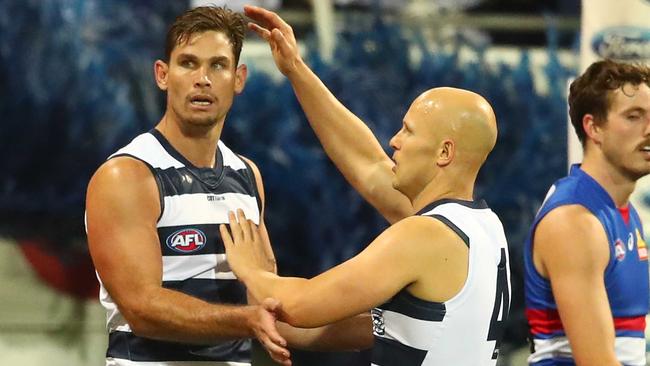 Tom Hawkins and Gary Ablett have been in sublime form. Pic: Getty Images