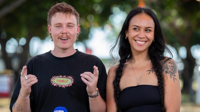 Matt McLean and Juran Adams of Arnhem Land band Mr Chrisy Mertas. Picture: Pema Tamang Pakhrin