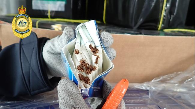 Law enforcement estimates that more than $15 million worth of illegal cigarettes were seized. Picture: Australian Border Force/Supplied