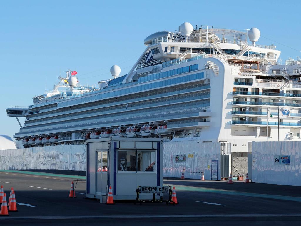 The Diamond Princess cruise ship was forced to dock in Yokohama port after coronavirus was detected on board. Picture: Kazuhiro NOGI / AFP.