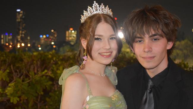 Brooke Jones and Cooper Rumel at Queensland Academies Creative Industries formal.
