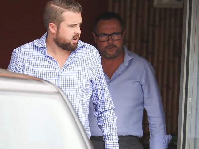 Former Members Alliance Executives Richard Marlborough (back) with his son Braiden Marlborough (front) pictured on the Gold Coast. Picture: News Corp Australia