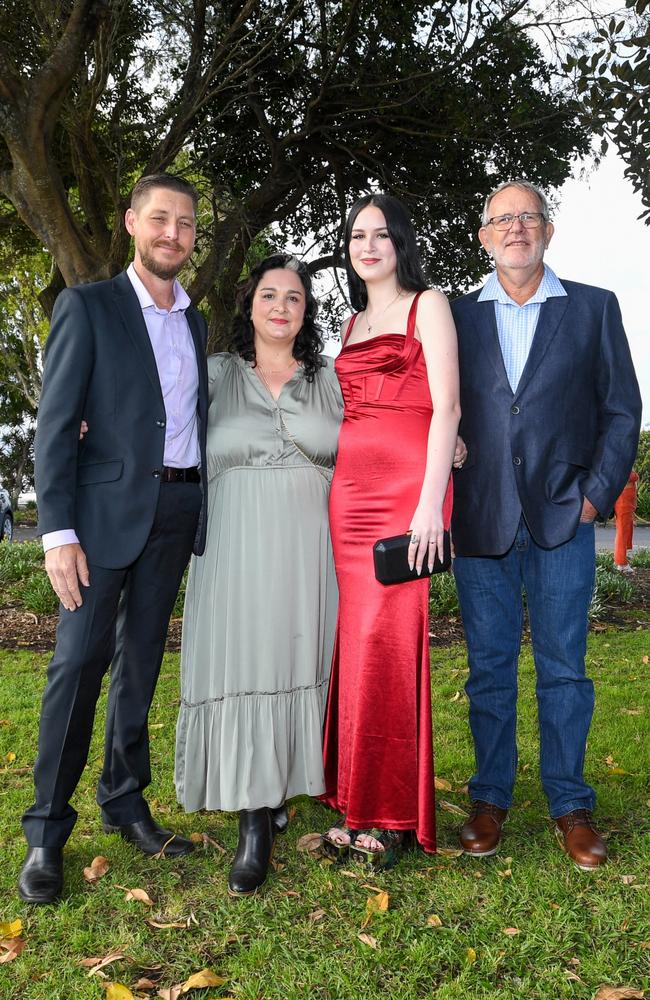 Alstonville High School Year 12 Formal: Molly Gibson with her parents James and Katherine Gibson and grand dad Gary Gibson. Picture: Cath Piltz