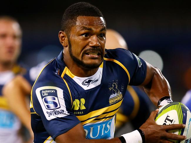 CANBERRA, AUSTRALIA - MARCH 06: Henry Speight of the Brumbies runs the ball during the round four Super Rugby match between the Brumbies and the Force at GIO Stadium on March 6, 2015 in Canberra, Australia. (Photo by Mark Nolan/Getty Images)