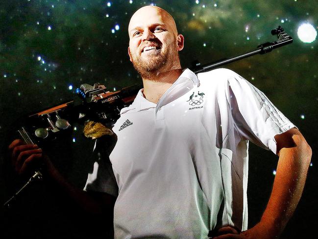 Olympic Shooter - Will Godward at the Adelaide Planetarium at Mawson Lakes - Will is in the 3 position Rifle Shooting category. Picture Sarah Reed.