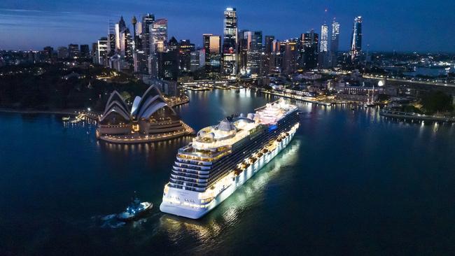 The Royal Princess cruise ship arrives into Sydney Harbour. Picture: James D. Morgan/Getty Images for Princess Cruises