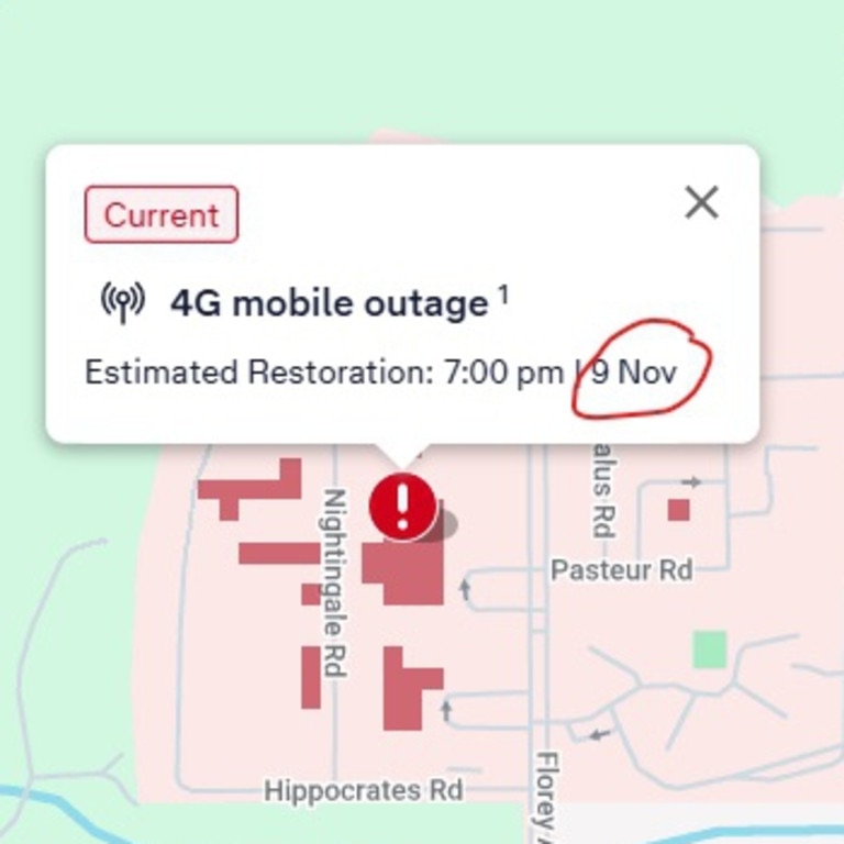 The 4G outage due to the upgrade of Telstra's Tiwi base station. Picture: Telstra