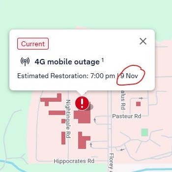 The 4G outage due to the upgrade of Telstra's Tiwi base station. Picture: Telstra