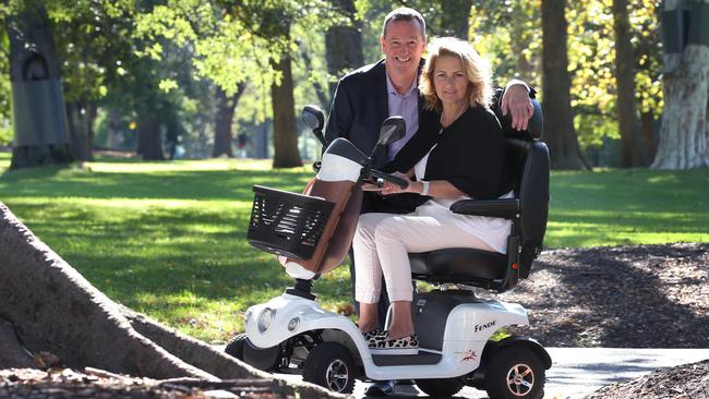 Neale Daniher and Cath Baler who both have MND. Thursday, April 20. 2017. Picture: David Crosling