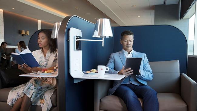United Airlines' Polaris Lounge at San Francisco International Airport.