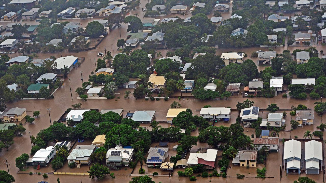 Townsville floods. Aerial damage of Railway Estate from a helicopter. Picture: Zak Simmonds