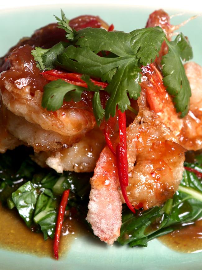 Spice I Am’s tamarind prawns.