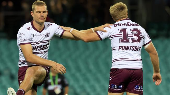 Manly centrepieces Tom and Jake Trbojevic. Picture: Mark Evans/Getty Images