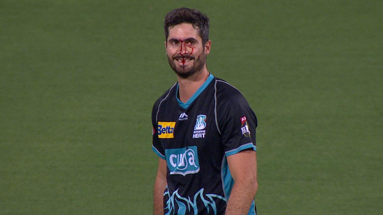 Ben Cutting spilt a catch into his own face.