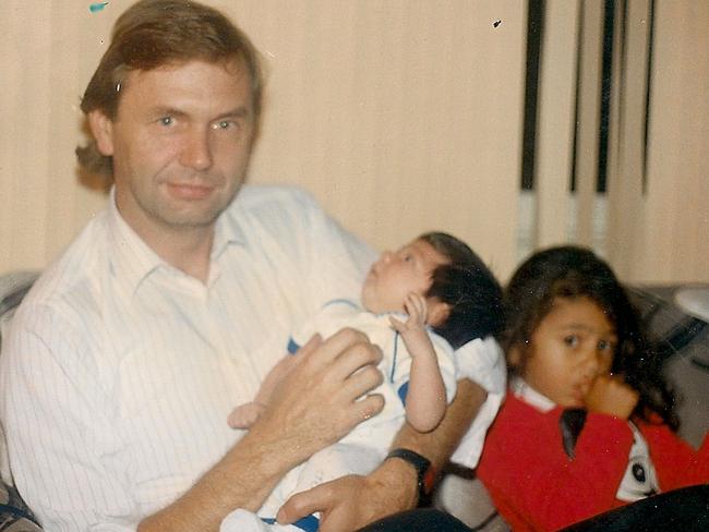 Jack Barsky with his children, Jessie and Chelsea, from his American marriage. Picture: Supplied