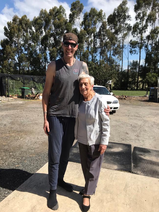 Jarrad Lovison and his grandmother. Supplied: Victoria Police