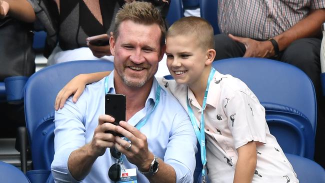 Collingwood head coach Nathan Buckley at the men's singles final between Novak Djokovic of Serbia and Dominic Thiem of Austria. Picture: Getty Images