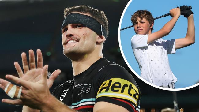 Lennox Cleary (inset) is Nathan Cleary's’s 14-year-old cousin. He plays off a nine handicap.