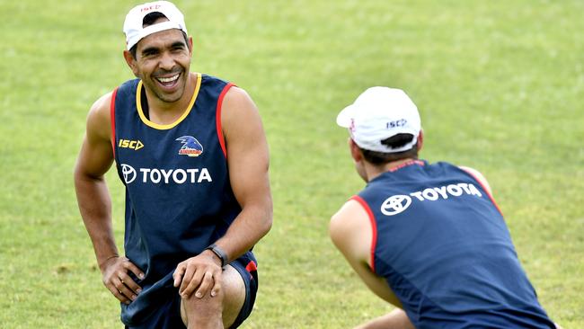 Eddie Betts during an Adelaide Crows pre-training session at Thebarton Oval. Picture: AAP Image/Sam Wundke