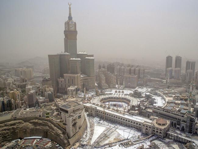 An aerial view shows the Grand Mosque as Muslim pilgrims in the holy city of Mecca, Saudi Arabia, on Wednesday, Aug. 22, 2018. Picture: Dar Yasin/AP