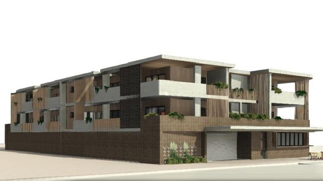 Artists impression of the new shop top housing project greenlit by Richmond Valley Council for the corner of McDonald Place and Elm Street Evans Head.