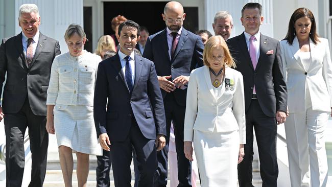 1/11/2024: LNP QLD premier David Crisafulli has his first ministry is sworn in by Governor of Queensland Dr Jeannette Young AC PSM, at Government House, Brisbane. pic: Lyndon Mechielsen / Courier Mail