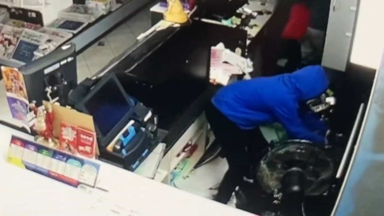 A search is under way for two boys and a girl who stole about $20,000 worth of cigarettes from the Tower Shopping Centre newsagent.