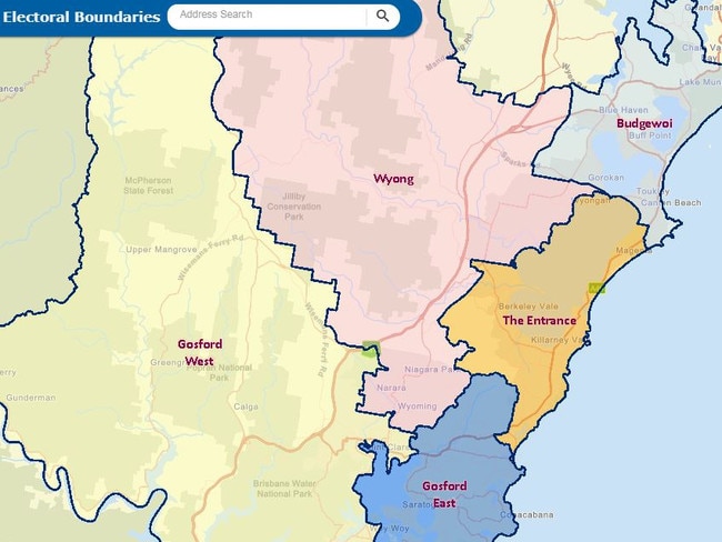 The five Central Coast Council wards: Budgewoi, Wyong, The Entrance, Gosford East and Gosford West.