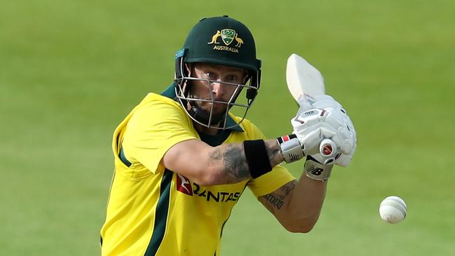 NORTHAMPTON, ENGLAND - JUNE 20:  Matthew Wade of Australia A pulls the ball to the boundary during the Tour Match between Northamptonshire and Australia A at The County Ground on June 20, 2019 in Northampton, England. (Photo by David Rogers/Getty Images)