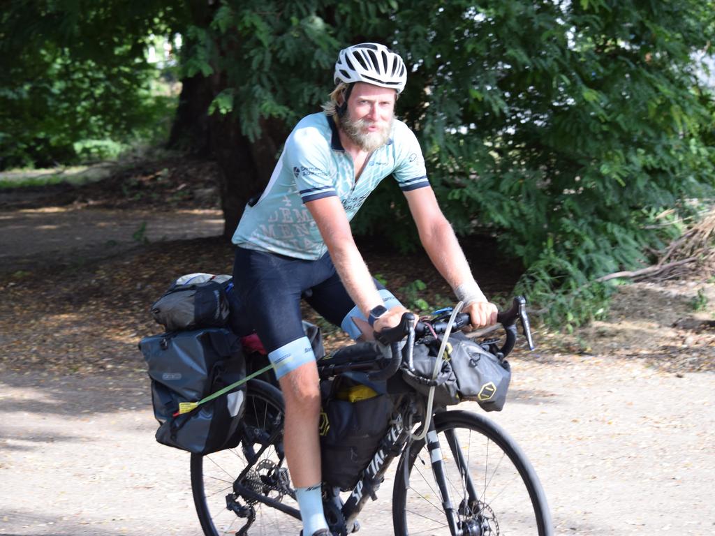 Nicholas Tremaine’s entire set up. He has no support vehicle or person following him. May 30.