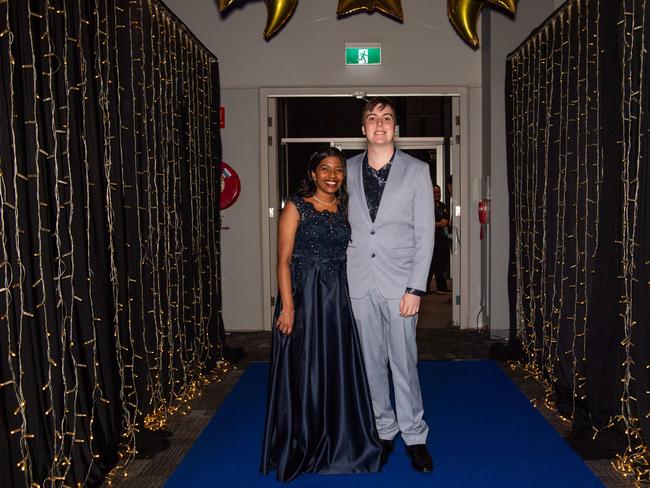 Juliet Jacob and Caedyn Taylor at the Year 12 School formals of Darwin High School at Darwin Convention Centre, Darwin. Picture: Pema Tamang Pakhrin.