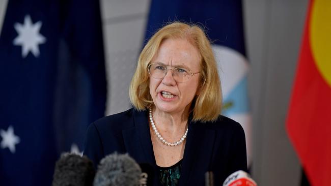 Brisbane, AUSTRALIA - NewsWire Photos January 15, 2020. Queensland's Chief Health Officer Jeannette Young at the daily Covid-19 press conference at Government house in Brisbane CBD. Picture: NewsWire / John Gass