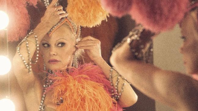 Pamela Anderson in a scene from the movie The Last Showgirl.