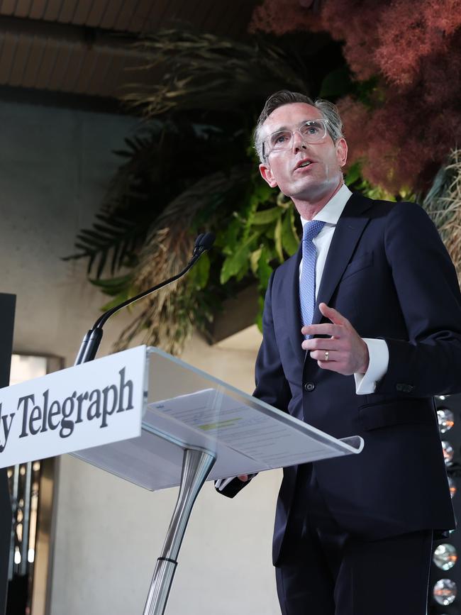 NSW Premier Dominic Perrottet at the 2021 Daily Telegraph Bradfield Oration at the Sydney Opera House.Picture: Richard Dobson