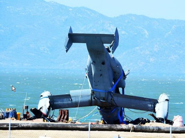 First pics of recovered US Osprey from triple fatal TalismanSabre crash. Pic: Townsville Bulletin