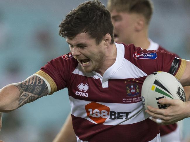 John Bateman of the Warriors during the NRL International Double Header match between the South Sydney Rabbitohs and the Wigan Warriors at ANZ Stadium in Sydney, Saturday, February 17, 2018. (AAP Image/Craig Golding) NO ARCHIVING, EDITORIAL USE ONLY