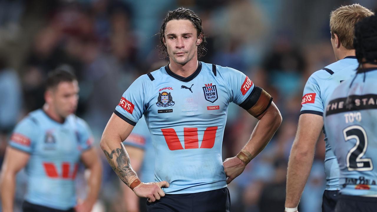 Craig Fitzgibbon is adamant halfback Nicho Hynes has nothing to prove for the Sharks after he was dropped by the Blues for game two of the State of Origin series. Picture: Cameron Spencer/Getty Images