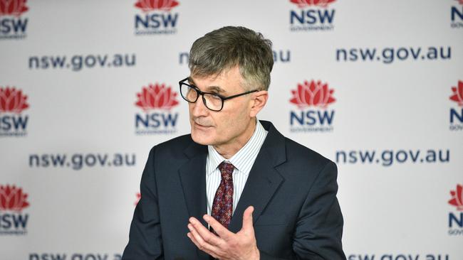 NSW Ministry of Health's Dr Jeremy McAnulty speaks at a press conference in Sydney Picture: NCA NewsWire / Flavio Brancaleone