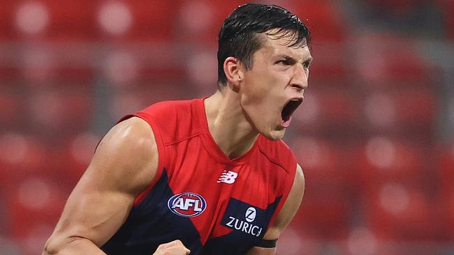 Sam Weideman returning to the Melbourne line-up has coincided with the Demons back on the winners list. Picture: Phil Hillyard