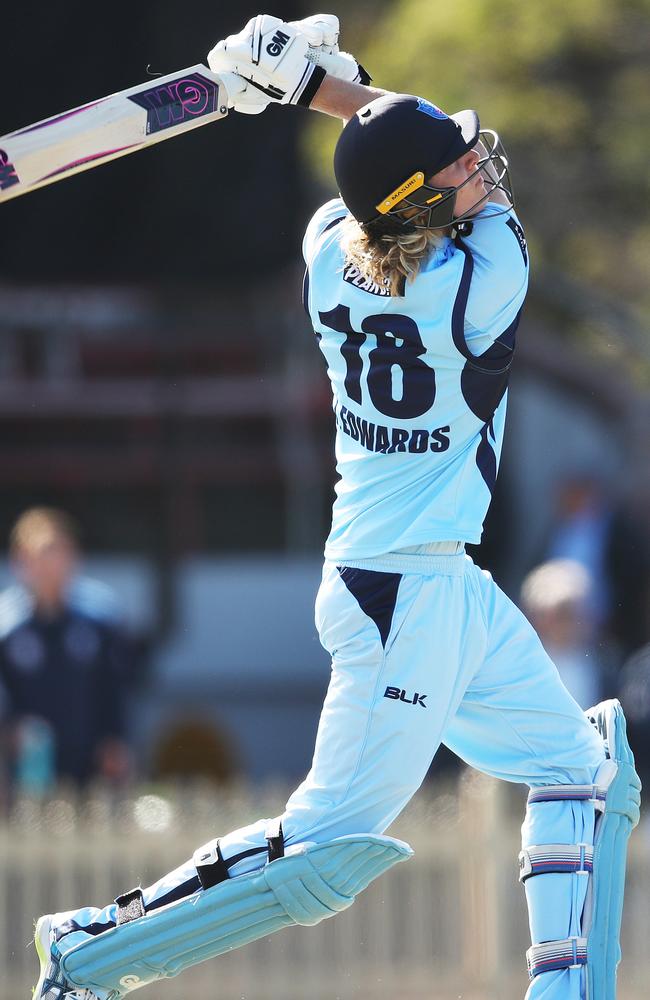 Jack Edwards hits out at North Sydney Oval on Tuesday.