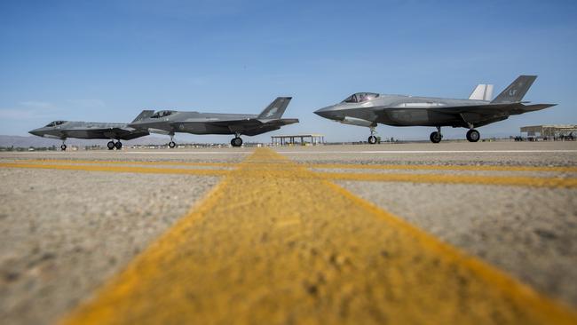 Australian and US F-35A aircraft during operations at Luke Air Force Base, Arizona. Picture: ADF