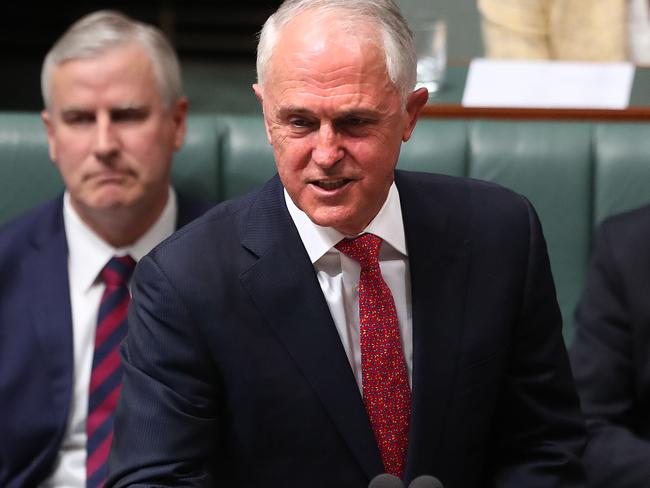 PM Malcolm Turnbull in Question Time in the House of Representatives Chamber, Parliament House in Canberra. Picture Kym Smith