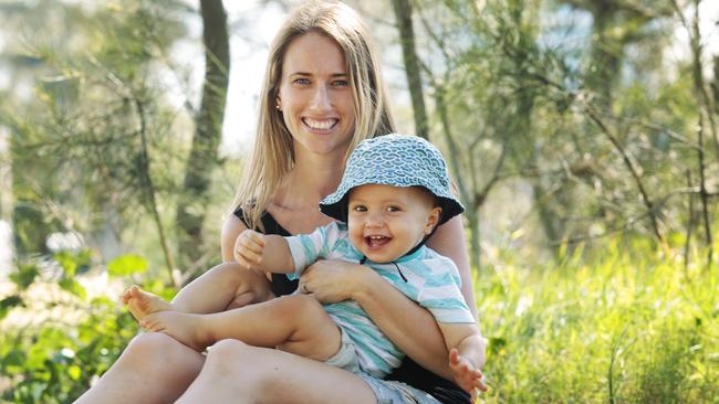 Maroochydore Mum Elise Reilly with son Angus is waiting to see how the 2016 Federal Budget will affect her childcare plans. Photo Lachie Millard