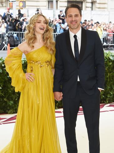 Amanda Seyfried and Thomas Sadoski attends the 2018 Met Gala in New York City. Picture: Getty