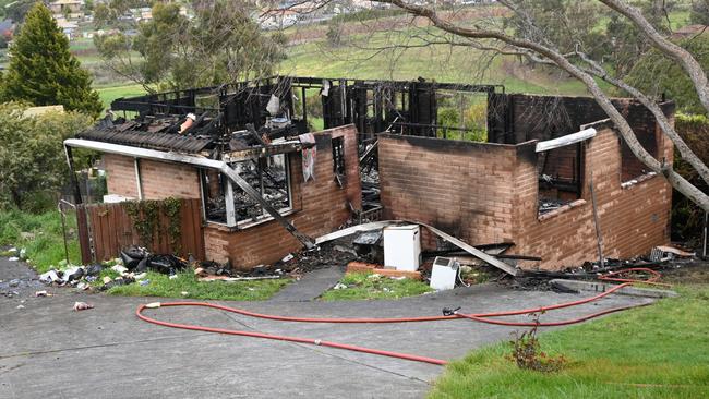 Police suspect a Gagebrook fire was an act of arson. Picture: Kenji Sato