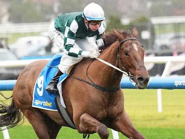 First Settler ridden by Michael Dee wins the Sportsbet Photo Finish Refund Handicap at Caulfield Racecourse on June 29, 2024 in Caulfield, Australia. (Photo by Scott Barbour/Racing Photos via Getty Images)