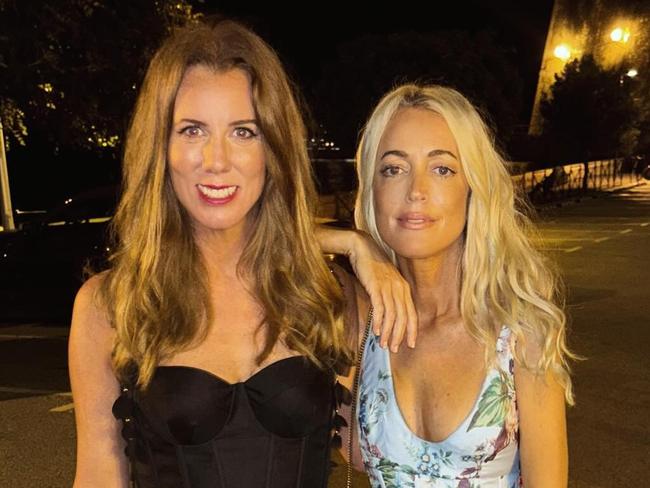 Jackie O Henderson travels from Greece to the French Riviera for Alexander Porter's society wedding to Chris Ledlin. She is pictured with Gemma O'Neill (left). Picture: Instagram