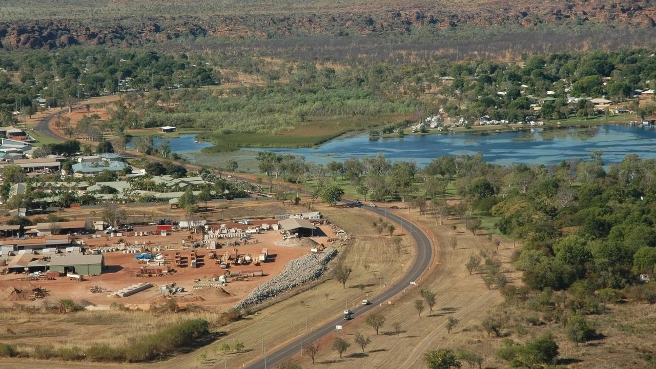 Kununurra is a town in far northern Western Australia located at the eastern extremity of the Kimberley approximately 45 kilometres from the border with the Northern Territory.