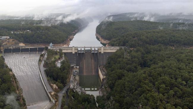 Warragamba Dam, Sydney’s main water supply west of the city, which is subject to plans for an increase in wall height. Picture: Toby Zerna