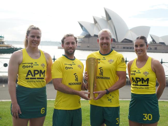 Players in Sydney for the launch of the FIH Pro League matches in Sydney. Picture: Hockey Australia